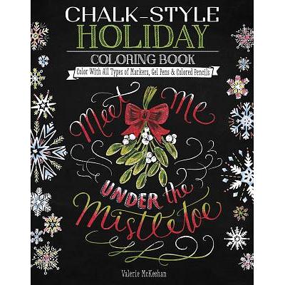 Chalkboard style adult coloring book - Chalk-Style Botanicals